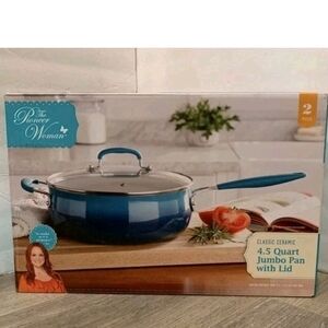 The Pioneer Woman Classic Ceramic Blue Pan with Lid
